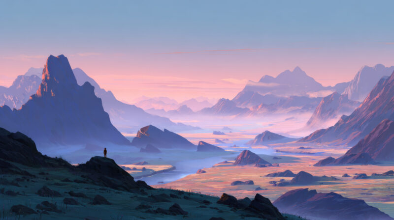 Anime Mountain Valley Lone Figure Xn Scaled